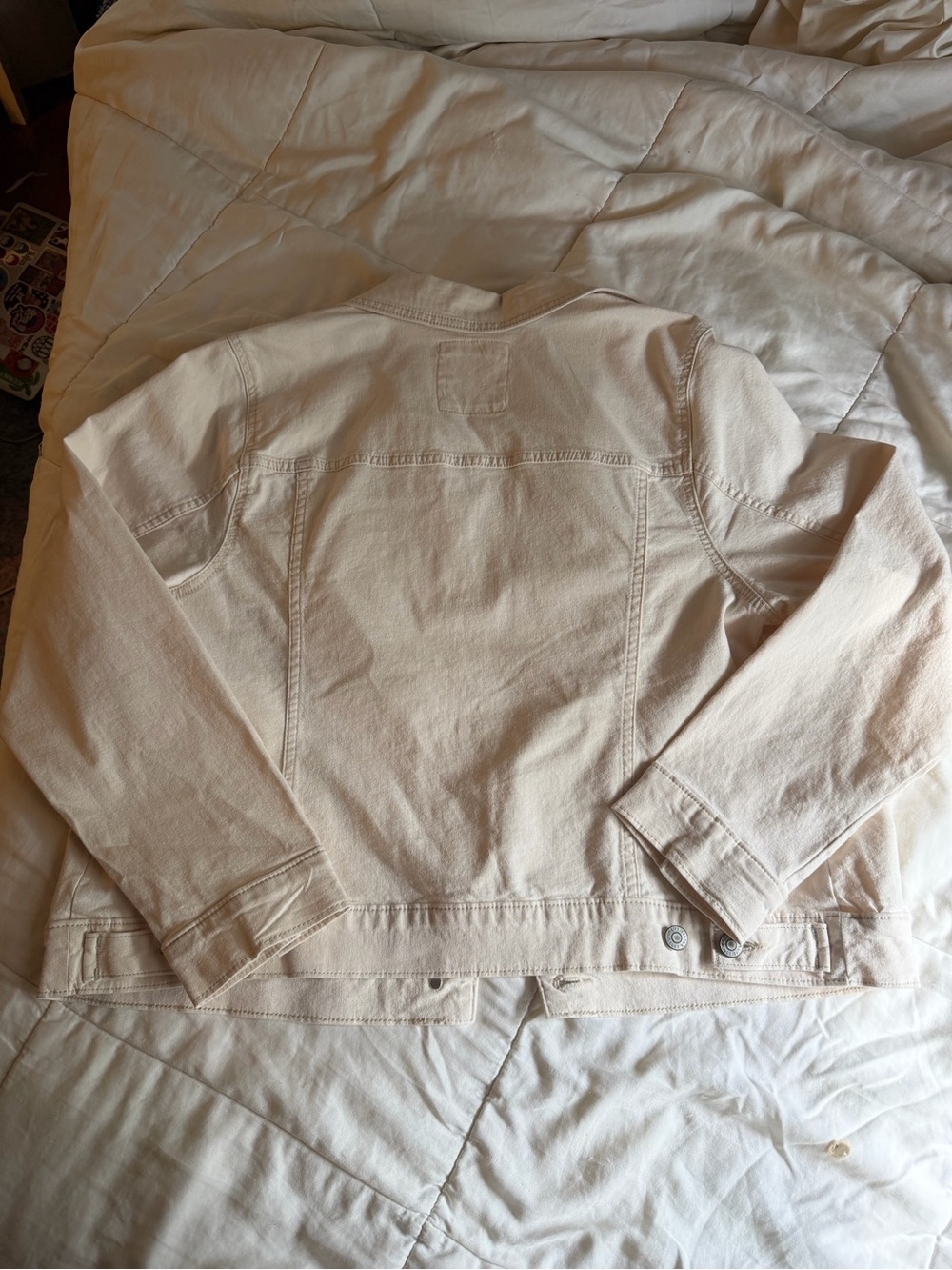 NWT sonoma plus size ecru denim 90’s trucker button up classic cotton jacket - Picture 8 of 9